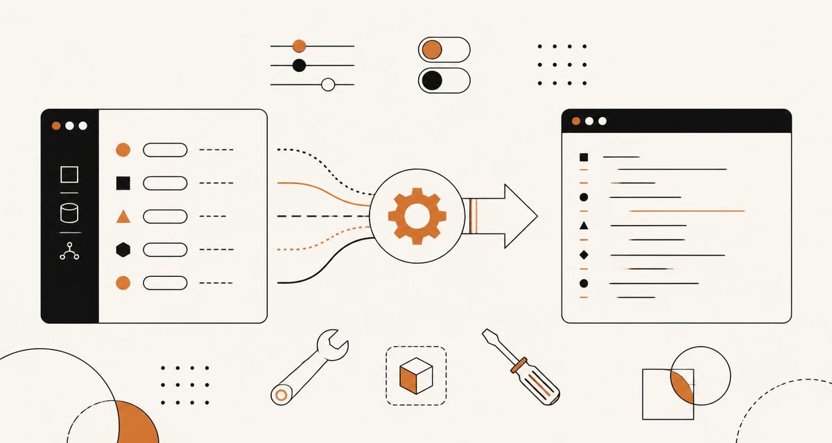 Illustration of browser developer tools and converters